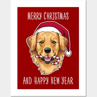 Merry Xmas for golden retriever lover Posters and Art